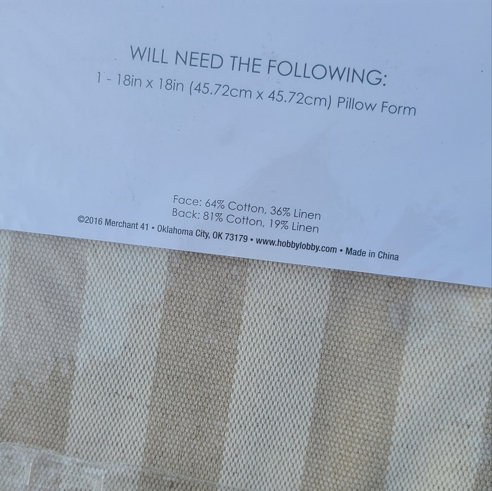 Two Pillow Covers - Neutral Stripe - Picture 4 of 5